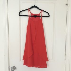 A. Byer Red Chiffon Shift Dress